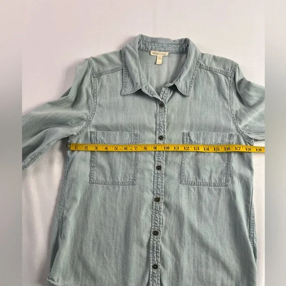 Eileen Fisher Chambray Button Down Shirt - Picture 7 of 11
